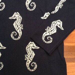 PRICE DROP! Cute Navy Blue sweater with Seahorse Design